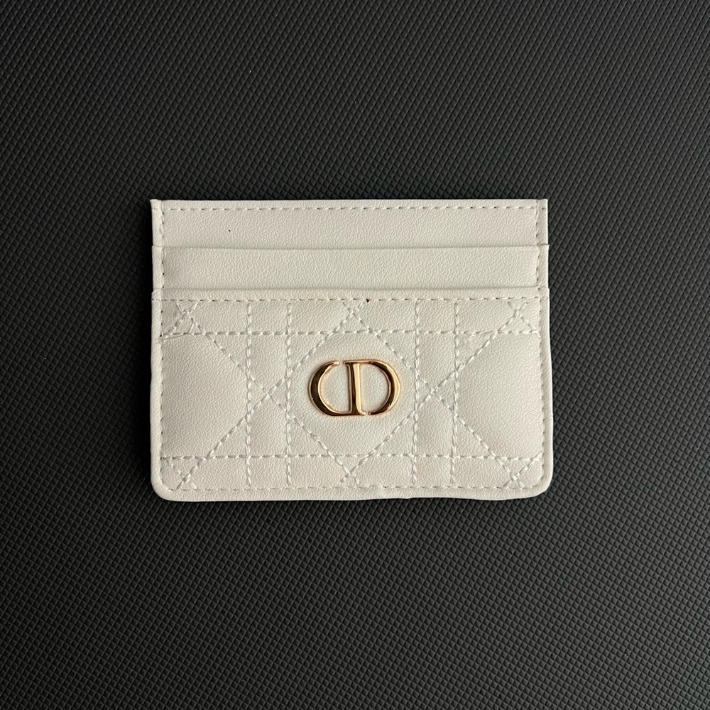 Dior Caro Freesia Card Holder in White